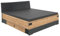 Bettgestell Doppelbett Bett Liegefläche 180x200cm Industrial Look mit 2 Bettkästen Klappe Graphit Fichte 189x96x210 cm