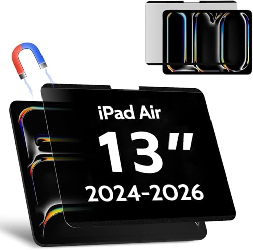 Magnetischer Blickschutzfilter für iPad 13 Zoll Air 6. /7. /8. Generation | 2024-2026,M2 M3 M4, Anti Blendschutz Blaulichtfilter Privacy Screen Displayschutz Sichtschutzfilter Wiederverwendbarer