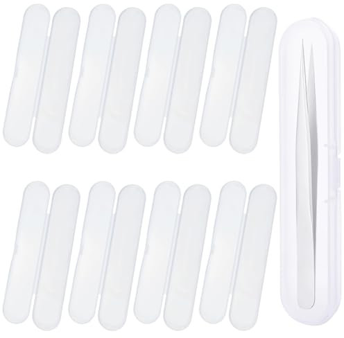 Qusmeiyici 8 PACK Glass Nail File Case, Clear Glass Nail Files Case, Acne Needle Blackhead Acne Needle Organizer Case, Clear Box for Nail Tool for Storage Organizer Case