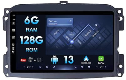 MISONDA [6+128GB] Autoradio Android Wireless CarPlay per Fiat 500L (2012-2017) IPS 10 pollici Android Auto Mirror Link FM RDS GPS WiFi SWC USB Telecamera posteriore MIC
