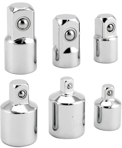 QWORK® 6 pièces adaptateur douille, outil de conversion d'impact, pour cliquet à percussion, 1/4 à 1/2, 3/8 à 1/2, 1/4 à 3/8, 1/2 à 3/8,1/2 à 1/4, 3/8 à 1/4