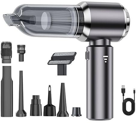 oGoDeal Handstaubsauger, 20000 PA 4 in 1 Staubsauger Auto Leistungsstarker Akku 3 Geschwindigkeiten Mini Akku-Staubsauger für PC Zuhause Auto Büro Sofa