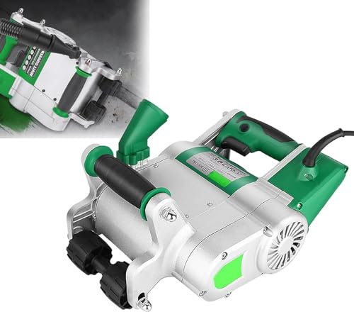 Kindevieft Rainureuse Murale éLectrique 1100 W, Machine à Rainurer Le BéTon, Profondeur Et Largeur De Coupe 1,5 X 1,3, pour Mur en Brique, Granit, Marbre, BéTon