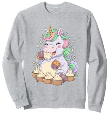 Un unicorno che si gode una cucina con bacchette per ravioli Felpa