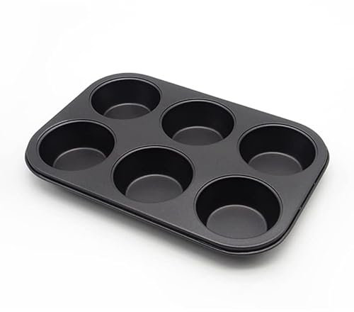 AGIgear Premium Non-Stick Muffin Baking Pan,2Packs Cupcake Pan,Stainless steel 6-Cup Muffin Tin (Black)