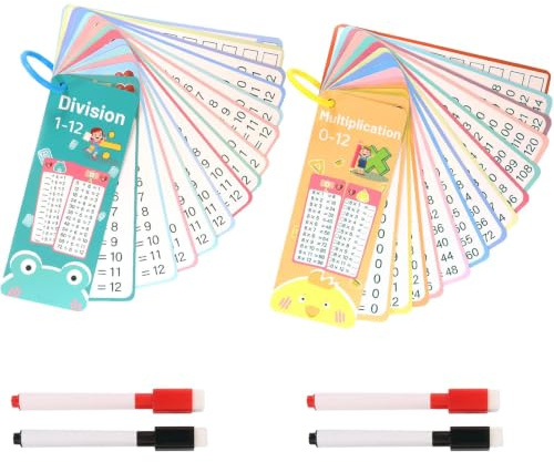 30 Blatt 1x1 Lernen Spiel mit 4 Abwischbare Stifte Einmaleins Spiel | 1x1 Lernkarten Multiplikationstabelle für Kinder Rechenhilfe 1 Klasse für Einschulung Mathematik Lernspiel Zuhause