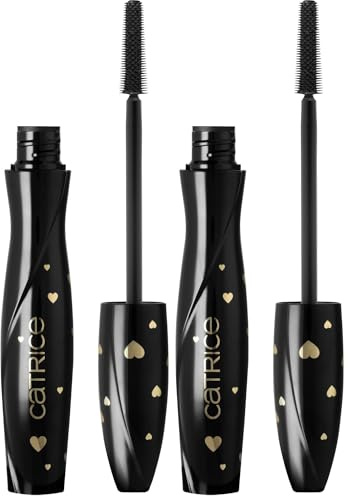 Catrice VALENTINE WHO? Glam & Doll Volume Mascara, Nr. C01, Schwarz, volumengebend, definierend, verlängernd, matt, vegan, ohne Mikroplastikpartikel, Nanopartikel frei, ohne Parfüm, 2er Pack (10ml)