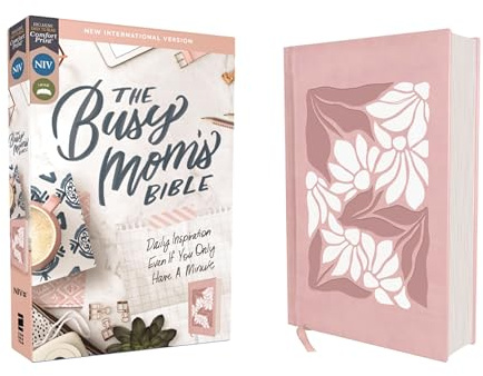 NIV, The Busy Mom's Bible, Leathersoft over Board, Pink, Red Letter, Comfort Print: Daily Inspiration Even If You Only Have One Minute