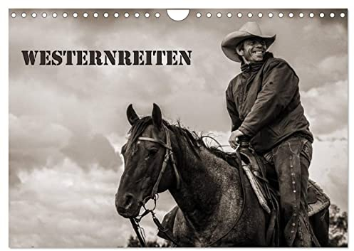 Westernreiten (Wandkalender 2025 DIN A4 quer), CALVENDO Monatskalender: Schauen Sie den Cowboys und Cowgirls bei der Arbeit am Rind über die Schulter. (CALVENDO Tiere)