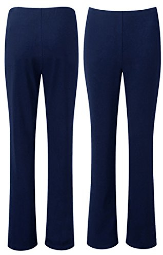 Missy New Ladies Pack of 2 Bootleg Stretch Finally Ribbed Trousers Black Size 8-24 (20, Navy)