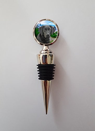 Black Labrador Polished Metal Wine Bottle Stopper Ideal Birthday Keepsake Gift N742