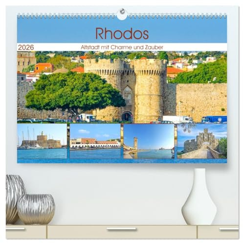 Rhodos - Altstadt mit Charme und Zauber (hochwertiger Premium Wandkalender 2026 DIN A2 quer), Kunstdruck in Hochglanz: Die Stadt Rhodos - bezaubernde ... griechischen Insel Rhodos. (CALVENDO Orte)