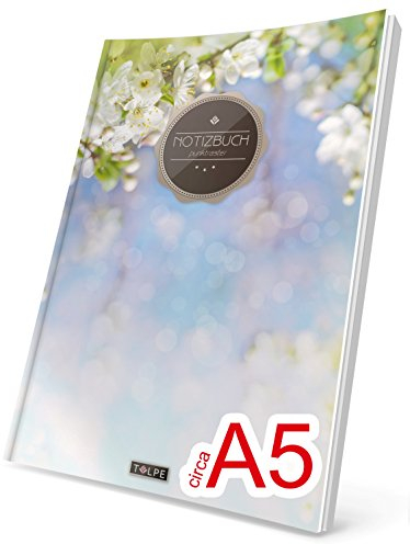 TULPE Punktraster Notizbuch: Ca. A5 „C071 Frühlingsblüher“ (Vintage Softcover, Register, Punktkariertes Papier - Bullet Journal, Notizheft, Skizzenbuch, Tagebuch, Gepunktete Seiten, Dot Grid Notebook)
