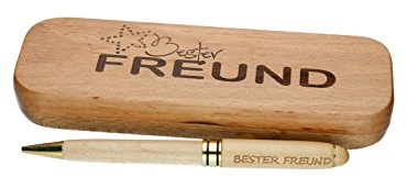 FORYOU24 Kugelschreiber mit Gravur Bester Freund in Geschenk-Schachtel aus Holz die Geschenkidee Stift graviert
