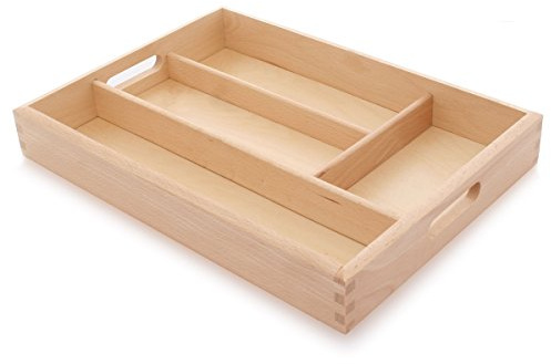 Bütic Besteckkasten für Haushalt und Gastro aus Buchen Holz - 3fach, 4fach, 5fach