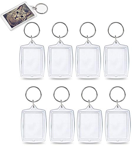 KINDPMA 25er Acryl Foto Schlüsselanhänger mit Schlüsselring Bild Schlüsselanhänger Transparent Bilderrahmen Fotoanhänger Schlüssel Fotoschlüsselanhanger Telefonnummer 4 x5.5cm