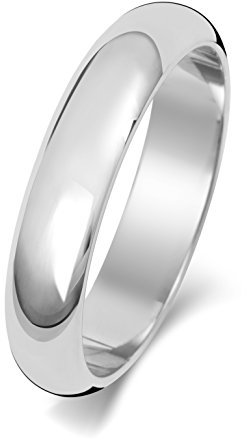 EDS Jewels Platin 950 4mm D-Form Herren/Damen - Trauring/Ehering/Hochzeitsring WJS15055