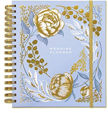 Rachel Ellen Designs Ltd Powder Blue Luxury Wedding Planner Journal with Sections, Checklists, and Pockets
