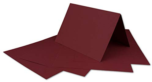 50 DIN A6 Faltkarten Dunkelrot - Karten zum Selbstgestalten 14,8 x 21 cm - Klappkarten mit 160 g/m² - Colours-4-you von Glüxx Agent
