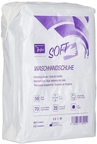 Teqler Gants de toilette jetables, Lilas