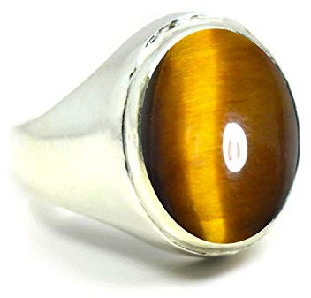 Jewelryonclick Damen Herren Unisex Kinder - Oval natürliches Tigerauge