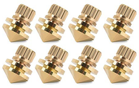8 Pcs Speaker Spike Copper Stand Feet Cone Base Pads Stick-on Shockproof Mat Turntable Isolation Stands Foot Base Pad for HiFi Speaker and Speaker Stand