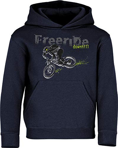 Baddery Kinder Fahrrad Hoodie - „Freeride Downhill“ | Kapuzenpullover für Jungen & Mädchen - Mountainbike, MTB