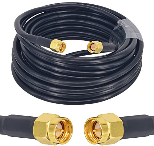 Boobrie RG58 SMA Prolunga 5M Cavo Coassiale Maschio a Maschio - Bassa Perdita per 3G/4G/LTE/GPS/Antenna RF/WiFi/Radio Bidirezionale