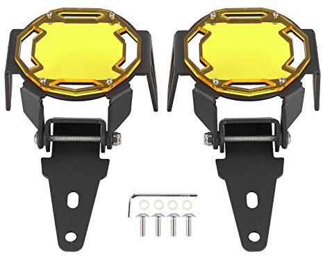 Aramox Nebelscheinwerferschutz aus Aluminium für R1250GS Adventure LC, R1200GS, S1000XR, F750/850GS - LED-Lampenschutz mit Montagesatz (Gelb)