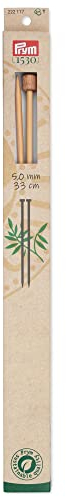 Ferri da maglia a punta singola in bambù, 33 cm, 5,00 mm