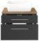 Waschbeckenunterschrank Dasa, 60 cm, mit 2 Schubladen, Graphit/Grau matt