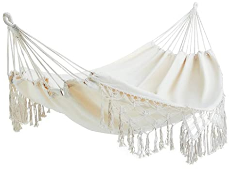Doppelhängematte für 2 Personen, groß, brasilianische Hängematten, Leinen, Baumwolle, für Schlafzimmer, Terrasse, Veranda, Garten