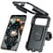 GRAND PITSTOP Anti Theft Waterproof Motorcycle Phone Mount with Wireless Charging Pad Sturdy Mobile Base, 360° Phone Protection, Aluminium Clamp Handle Mount Black