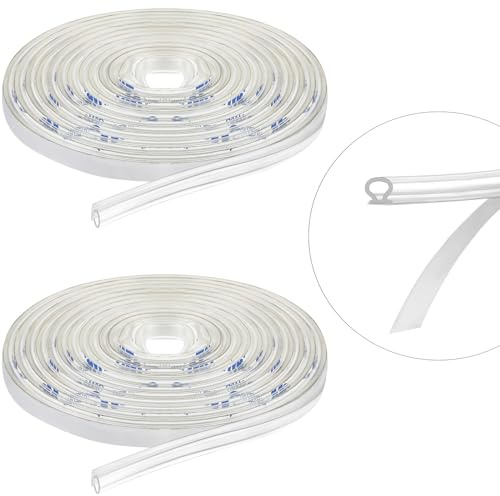 Tondiamo Guarnizione laterale per porta della doccia in vetro traslucido per porta della doccia, striscia di tenuta laterale in PVC, morbida guarnizione trasparente per gap5/81 x 240 cm, 2 rotoli)