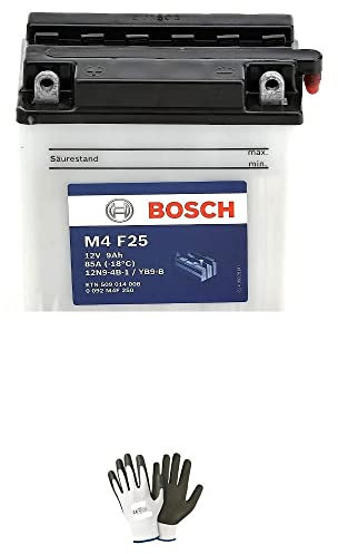 KOMPATIBEL MIT Aprilia AF1 Futura 125 1990 A 1991 Bosch AKKU BEREITS EINSATZBEREIT YB9-B 12V 9AH BATTERIEN 9 AMP Motorrad Roller KOMPLETT M4F250 136X76X134MM