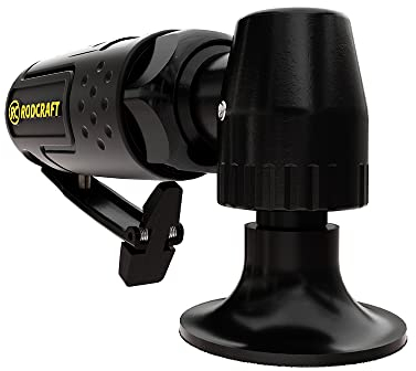 Rodcraft RC7601 Druckluft Mini-Tellerschleifer, Rotationsschleifer für 50 mm Schleifpads (Roloc), 18000 U/min, 220 Watt, nur 0,41 kg Gewicht und 134 mm lang - handlich und stark!