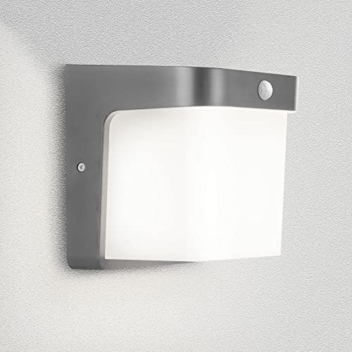max K O M F O R T Aussenleuchte Aussenwandleuchte mit Bewegungsmelder Graphit Grau E27 Fassung für LED geeignet Wandlampe 1703A1-GR