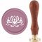 craspire Lotus-Wachs-Siegelstempel, Blumen-Wachsstempel, 30 mm/1.18 Zoll, Abnehmbarer Messingkopf, Siegelstempel Mit Holzgriff, Für Einladung, Umschlag, Karten, Geschenk, Scrapbooking-Dekor