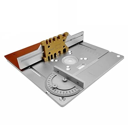 caigou Set mit 4 Frästisch-Einlegeplatten, Aluminiumlegierung, Holzfräsen, Flip-Board, Trimmmaschine, Gravur, Hilfswerkzeug, Holzbearbeitungsbänke