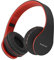 PowerLocus Cuffie Wireless Over-Ear, Cuffie Bluetooth Senza Fili Pieghevoli, Cuffie con Microfono Incorporato, HiFi Stereo, Micro SD/TF, FM per Viaggio/Telefono/PC/Ufficio (Nero/Rosso)
