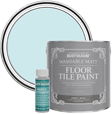 Rust-Oleum Blue Washable Matt Floor Tile Paint - Duck Egg 2.5L