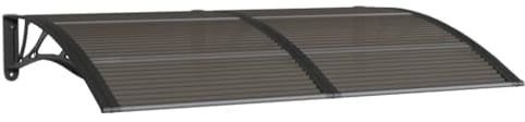 vidaXL Auvent de Porte, Marquise Solaire avec Support, Abri Protection Contre Pluie, Banne Entrée Porte Patio, Noir 150x100 cm Polycarbonate