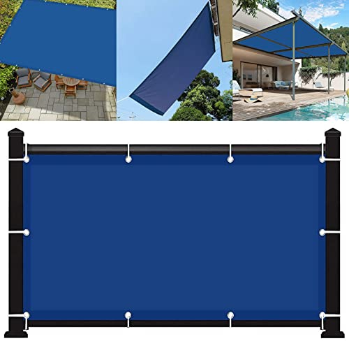SunSail Wasserdicht Rechteckig 4 x 10 m 98% UV-Schutz Sonnensegel Schattentuch Reißfest Wetterfest für Balkon Terrasse Garten Outdoor, Blau