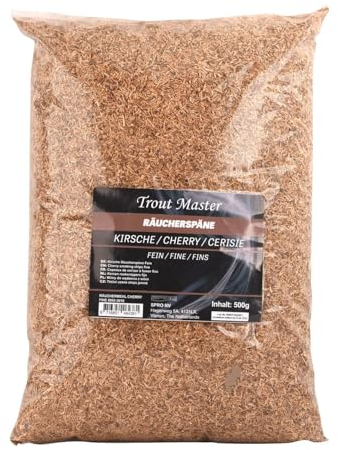 Trout Master Räuchermehl Kirsche fein - 500g Mehl zum Räuchern, Räucherspäne für Forellen, Späne für Räucherofen