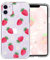Cute Strawberry Case for iPhone 11 6.1 Inch with kawaii Little Daisy Design,Clear Slim Soft TPU Shockproof Protective Cover Compatible with iPhone 11 for Women Girls Kids Teen
