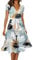 Robe d'été à Manches Courtes pour Femmes élégante Sexy Robes Courte D'été Cou Rond sans Manches Imprimé Floral Bohème Grande Taille Pas Cher Mode Rétro Mini Jupe De Plage Robe Rose Poudré Femme