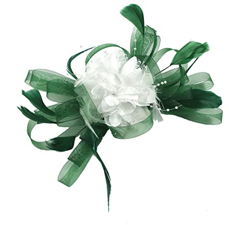 MILAX Fascinator Schwarz Women's Cocktail Fascinators Rhinestone Veil Hair Clip Headband Flower Feather Mesh Elegant Bridal Tea Party Hat Banquet Hat Headband