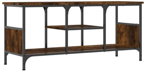 vidaXL TV-Schrank Räuchereiche 100x35x45 cm Holzwerkstoff & Eisen