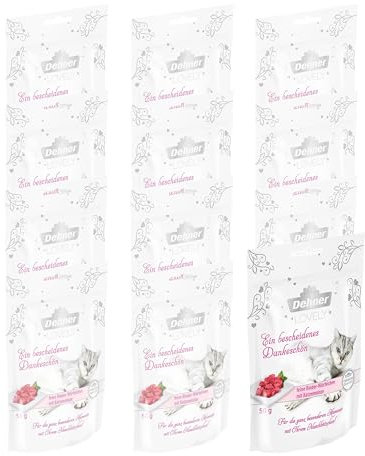 Dehner Premium Lovely Katzensnack, Ergänzungsfutter zuckerfrei / glutenfrei, für ernährungssensible Katzen, Rind / Minze, 12 x 50 g (600 g)