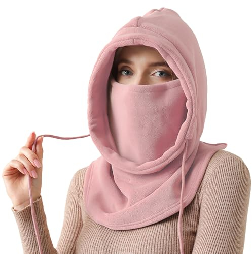 NLAND Cagoule Chaude Femme Hiver Balaclava Cyclisme Coupe-Vent Polaire Cache-Cou Outdoor Ski Chapeau (Rose)